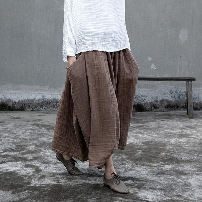 Sidofickor Irregular Loose Cotton Retro Skirt