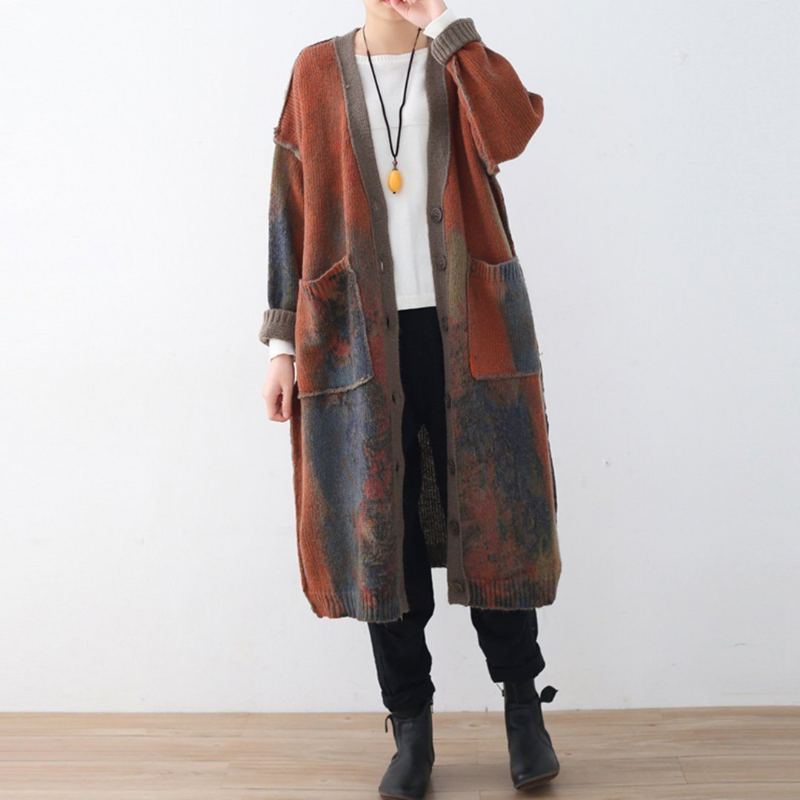 Casual Lös Stickad Höst Tjock Tröja Cardigan Coat