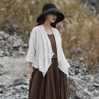 Dams Summer Retro Solid Cardigan Shawl Coat