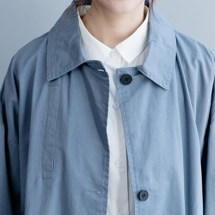 Enkel Lös Windbreaker Coat-blue