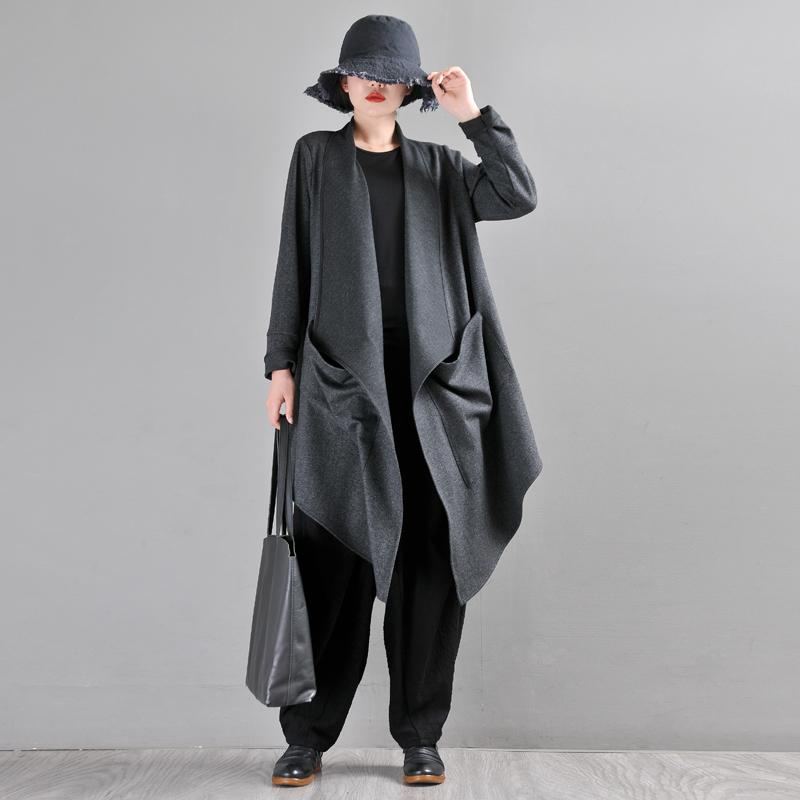 Faux Woolen Woolen Trench Coat