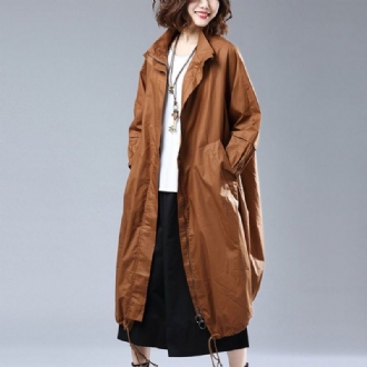 Höst Casual Lös Stor Storlek Chic Windbreak Coat