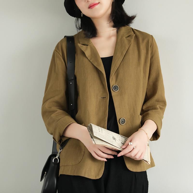 Höst Dam Ramie Kort Blazer Coat