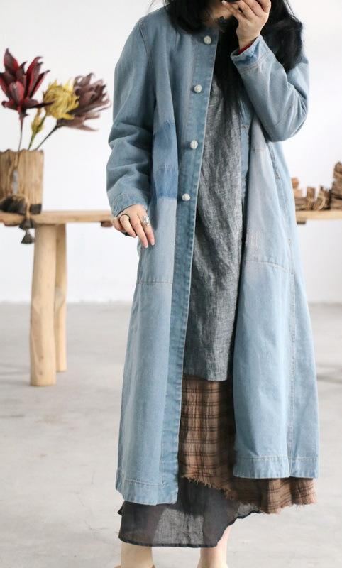 Höst Dam Retro Patchwork Cotton Coat