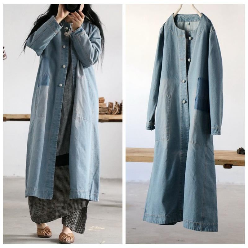 Höst Dam Retro Patchwork Cotton Coat