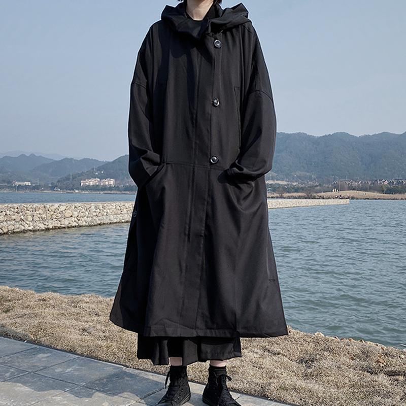 Hood Long Cardigan Trench Loose Coat