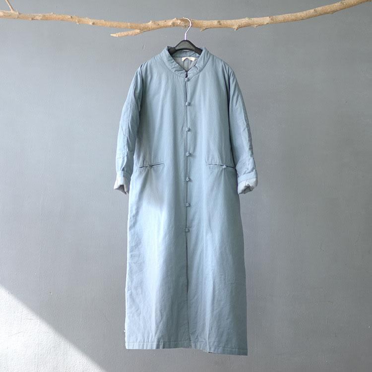 Kinesisk Retro Stativkrage Tjock Trenchcoat