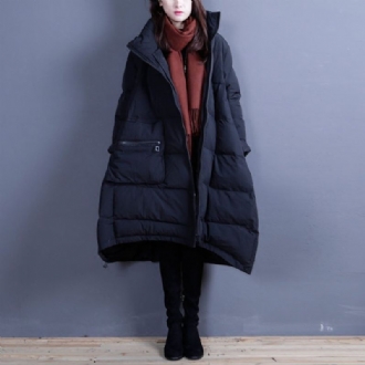 Original Stativkrage A-line Vinter Quiltad Jacka Coat