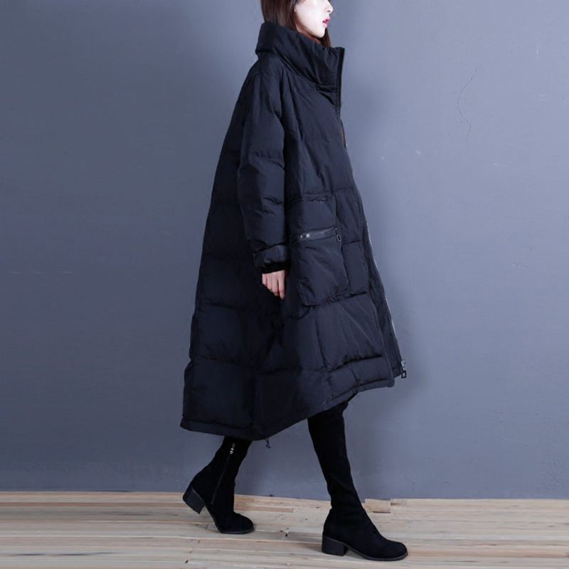 Original Stativkrage A-line Vinter Quiltad Jacka Coat