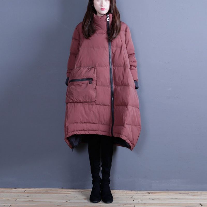 Original Stativkrage A-line Vinter Quiltad Jacka Coat