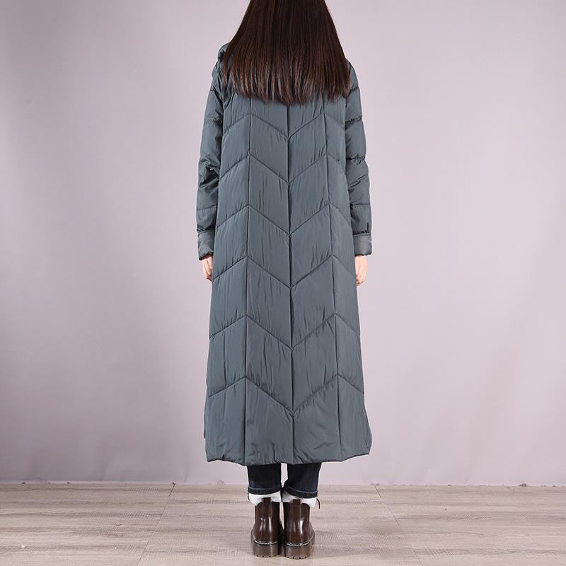 Plus Size Vinter Retro Casual Hooded Down Overcoat