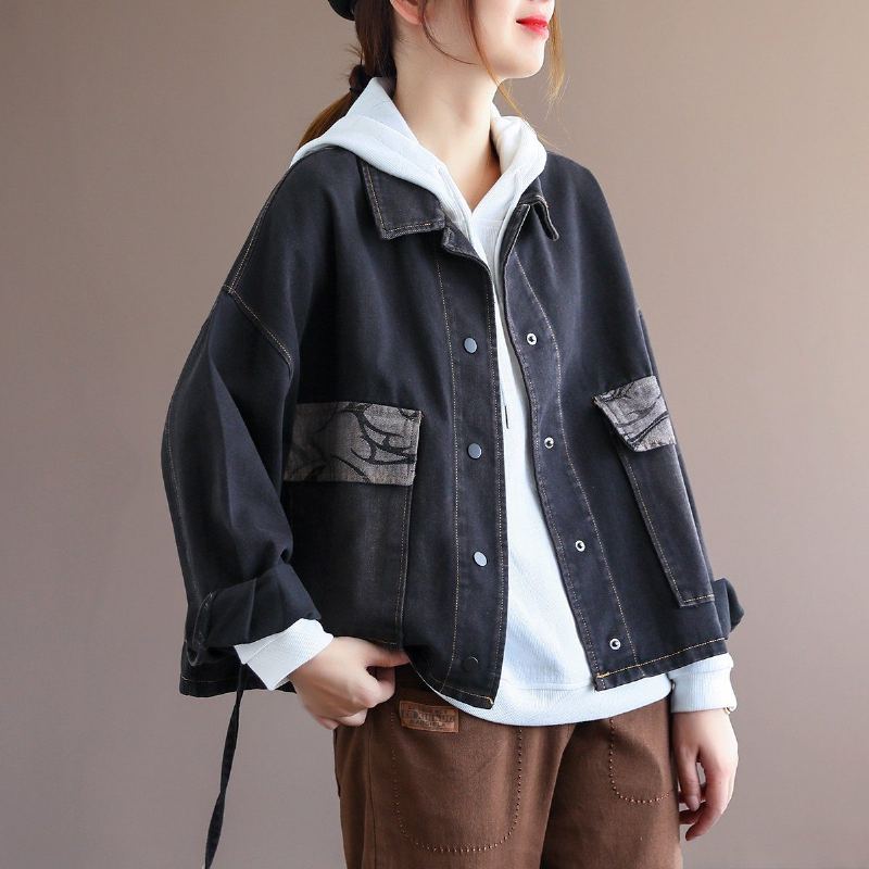 Retro Autumn Loose Cotton Denim Coat