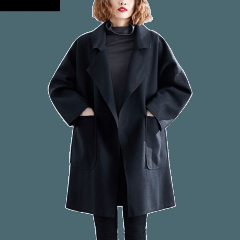 Solida Fickor Lösa Winderbreaker Wool Coat