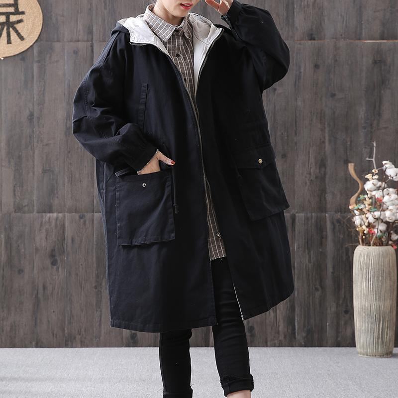 Spring Loose Stor Storlek Windbreaker Casual Hood Jack Coat