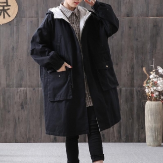 Spring Loose Stor Storlek Windbreaker Casual Hood Jack Coat