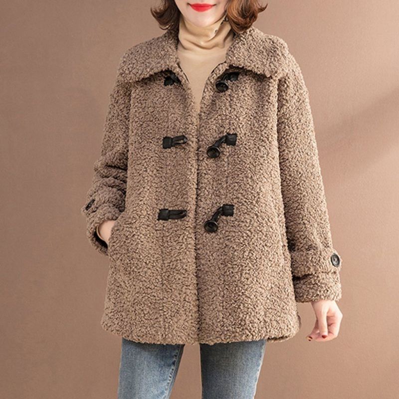 Teddy Bear Faux Cashmere Bottons Coat