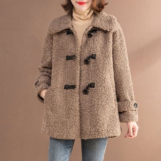 Teddy Bear Faux Cashmere Bottons Coat