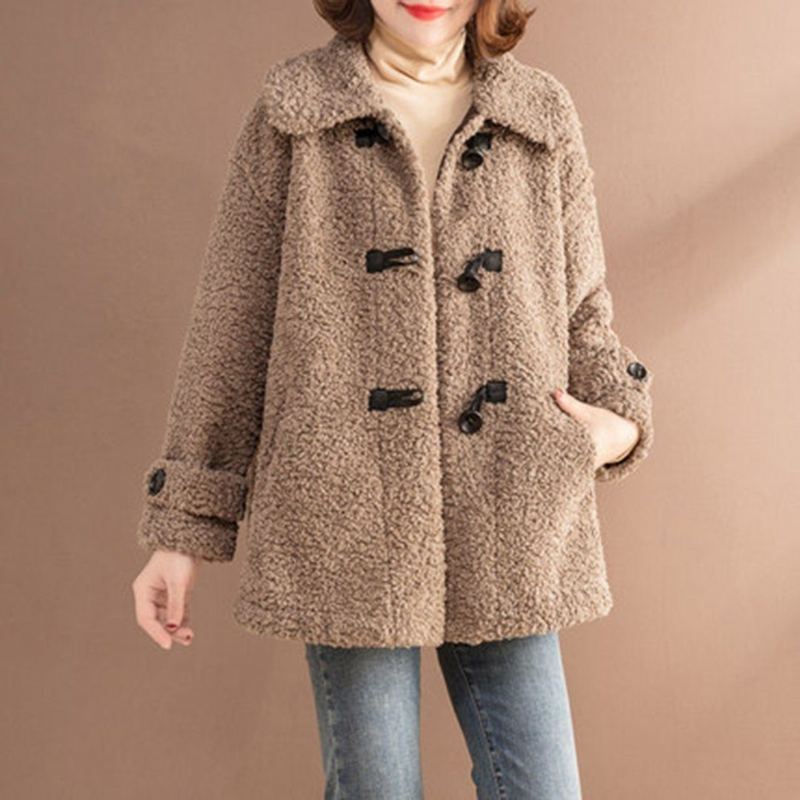 Teddy Bear Faux Cashmere Bottons Coat