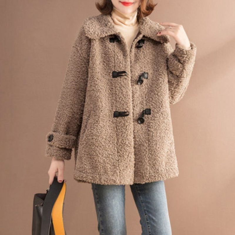 Teddy Bear Faux Cashmere Bottons Coat