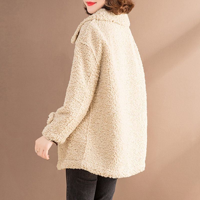 Teddy Bear Faux Cashmere Bottons Coat