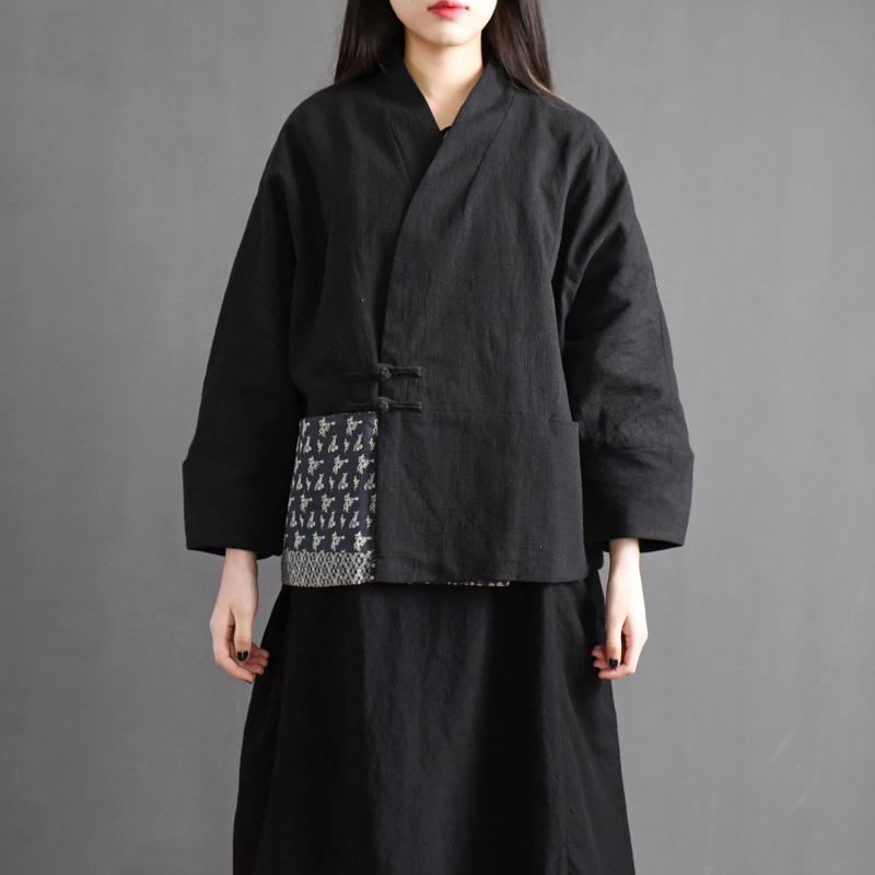 Vintage Black Spänne Quilted Coat