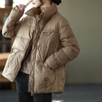 Vinter Casual Fashion Retro Dragkedja Down Coat