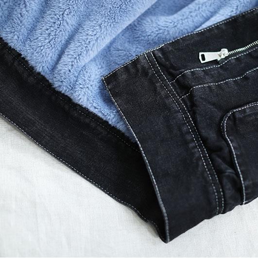 Vinter Casual Velvet Retro Denim Jacka