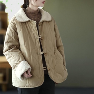 Vinter Dam Vintage Casual Lapel Plysch Coat