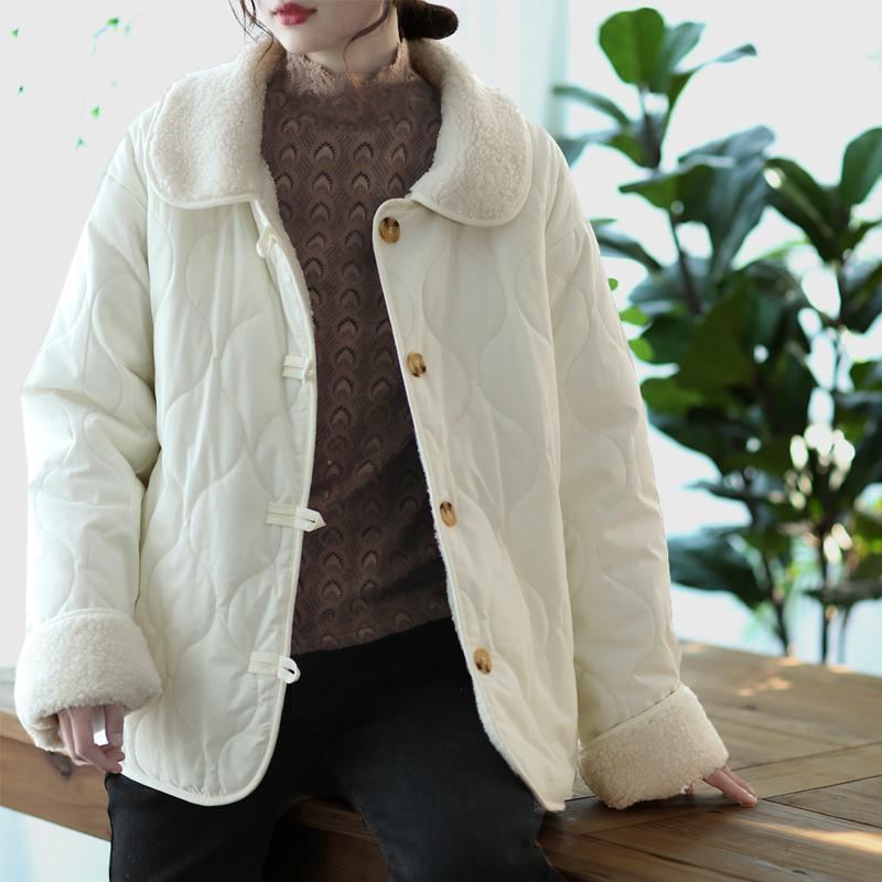 Vinter Dam Vintage Casual Lapel Plysch Coat