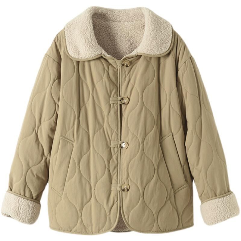 Vinter Dam Vintage Casual Lapel Plysch Coat