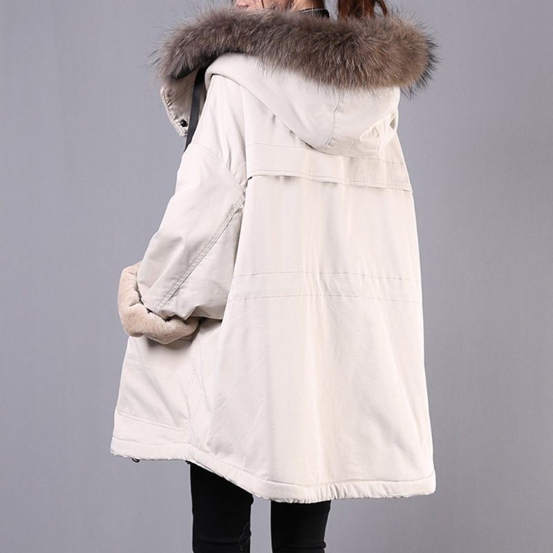 Vinter Loose Hooded Bat Sleeves Velvet Jacket