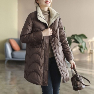 Vinter Loose Retro Stand Collar Duck Down Coat