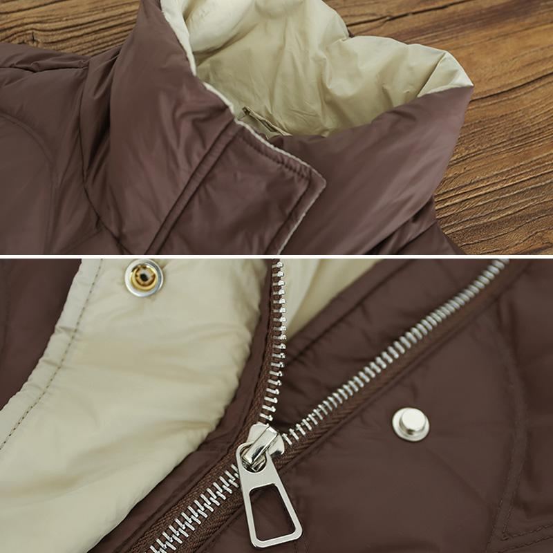 Vinter Loose Retro Stand Collar Duck Down Coat