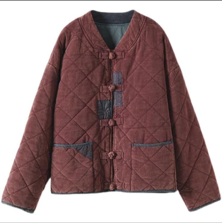 Vinter Retro Corduroy Vadderad Coat