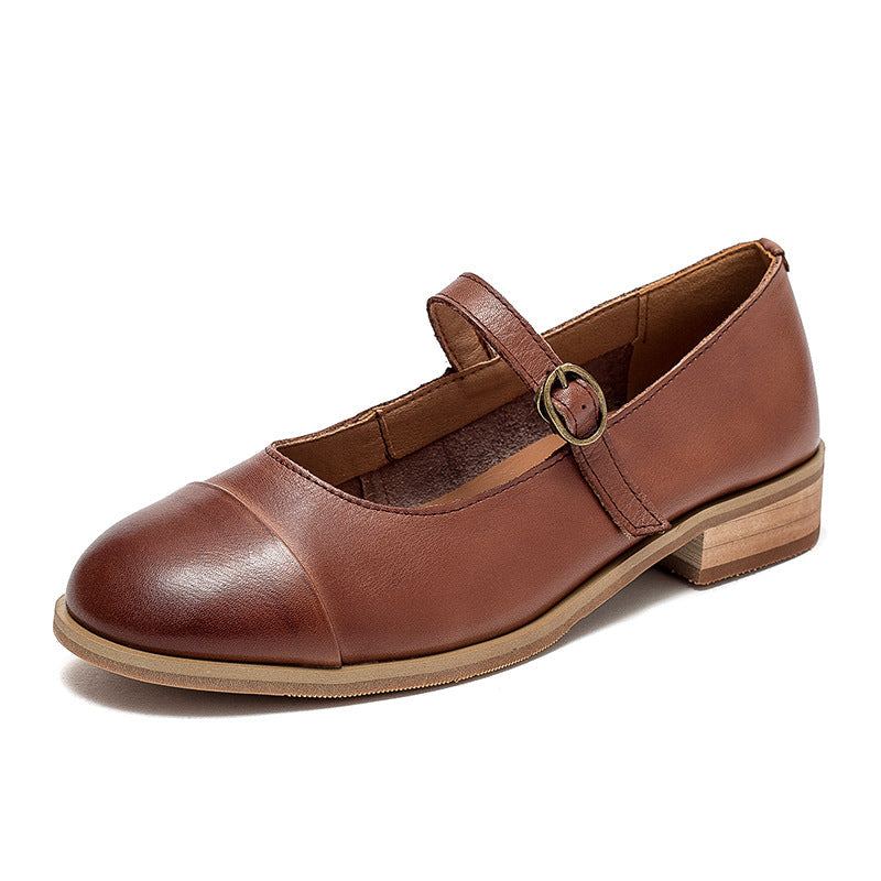 Dam Retro Casual Solid Leather Loafers