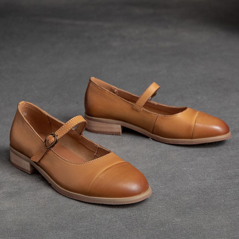 Dam Retro Casual Solid Leather Loafers