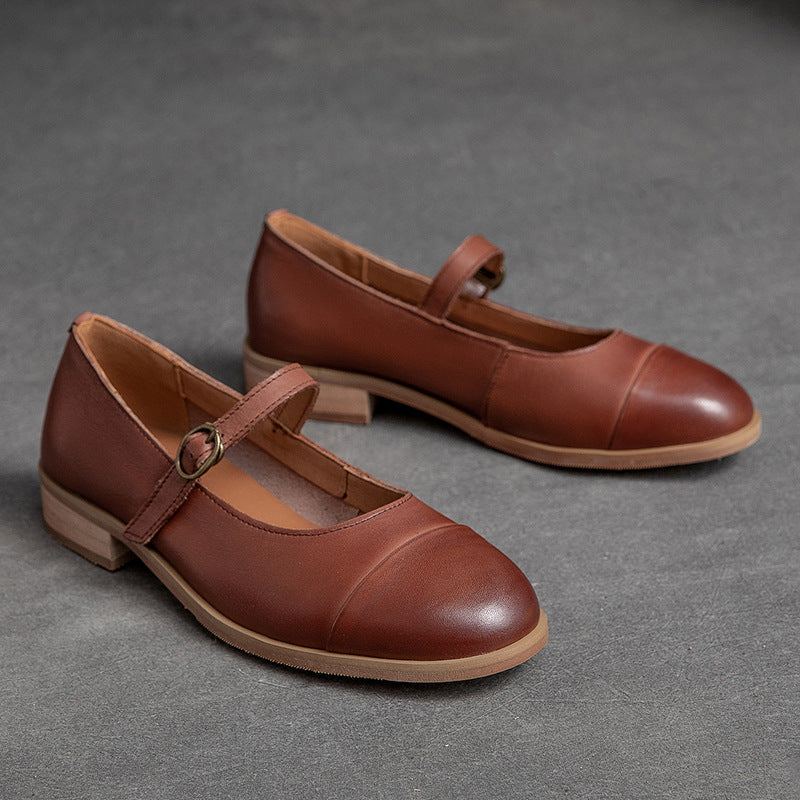 Dam Retro Casual Solid Leather Loafers