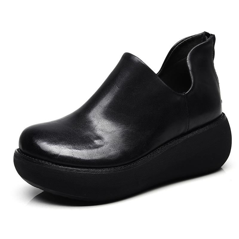 Dam Retro Läder Slip-on Casual Skor