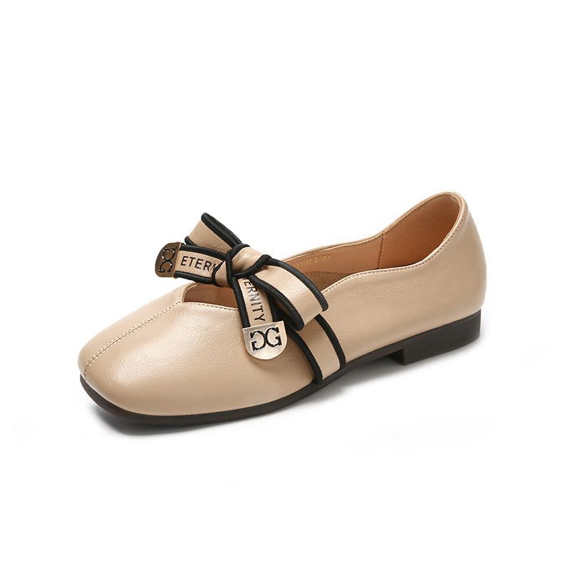 Dam Sommar Retro Elegant Casual Loafers I Läder