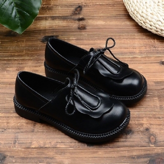 Dam Spring Leather Handgjorda Retro Loafers