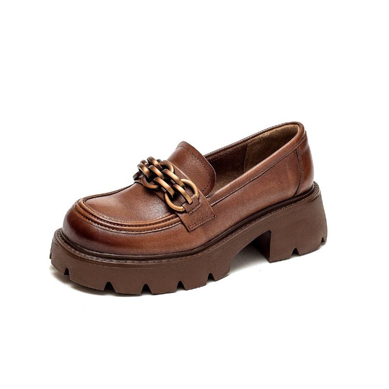 Dam Spring Retro Leather Casual Loafers