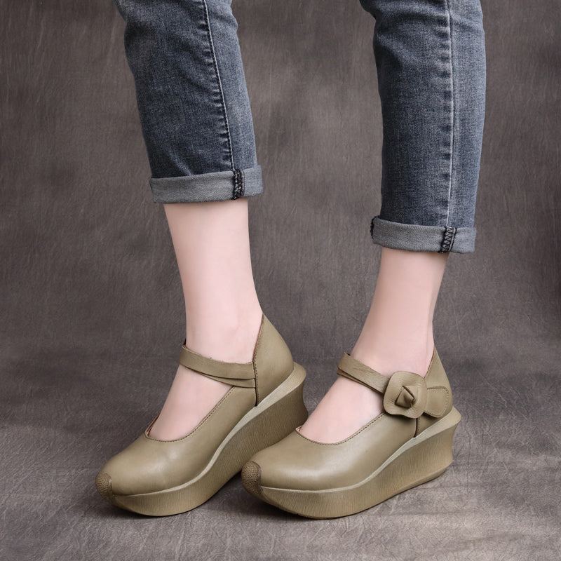 Dam Spring Summer Platform Retro Leather Loafers