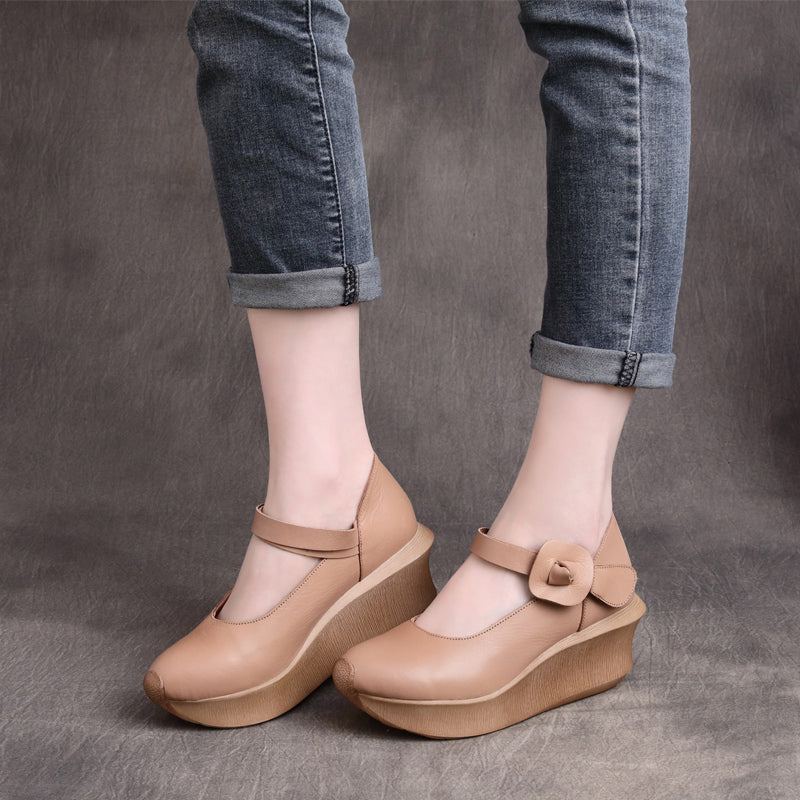 Dam Spring Summer Platform Retro Leather Loafers