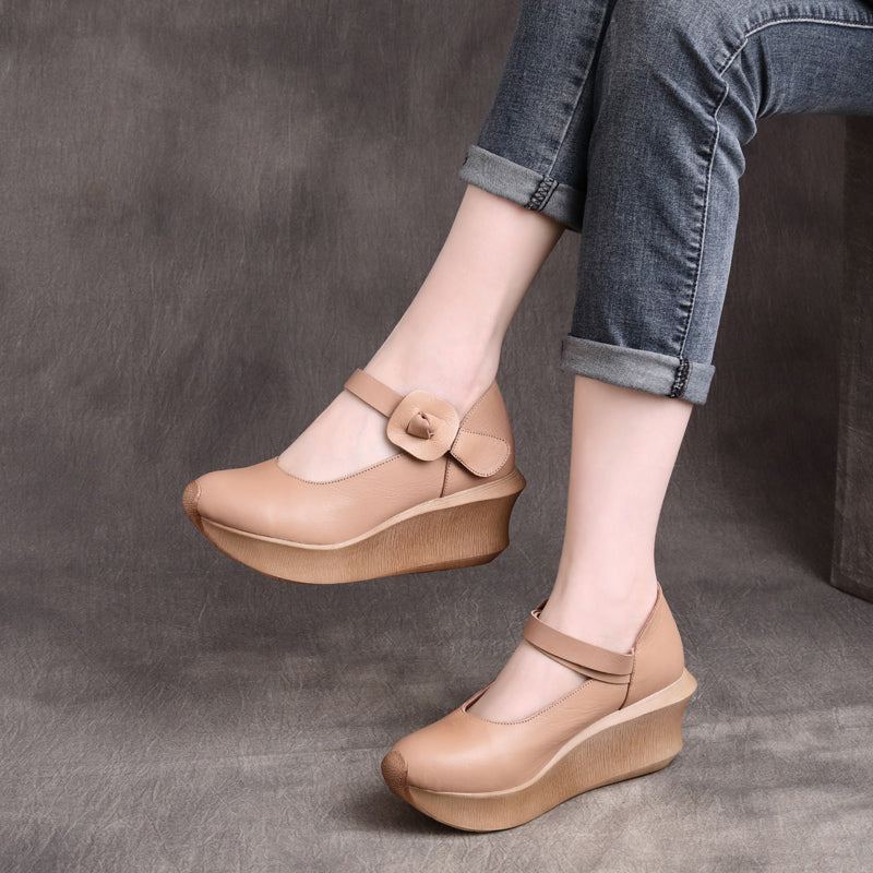 Dam Spring Summer Platform Retro Leather Loafers