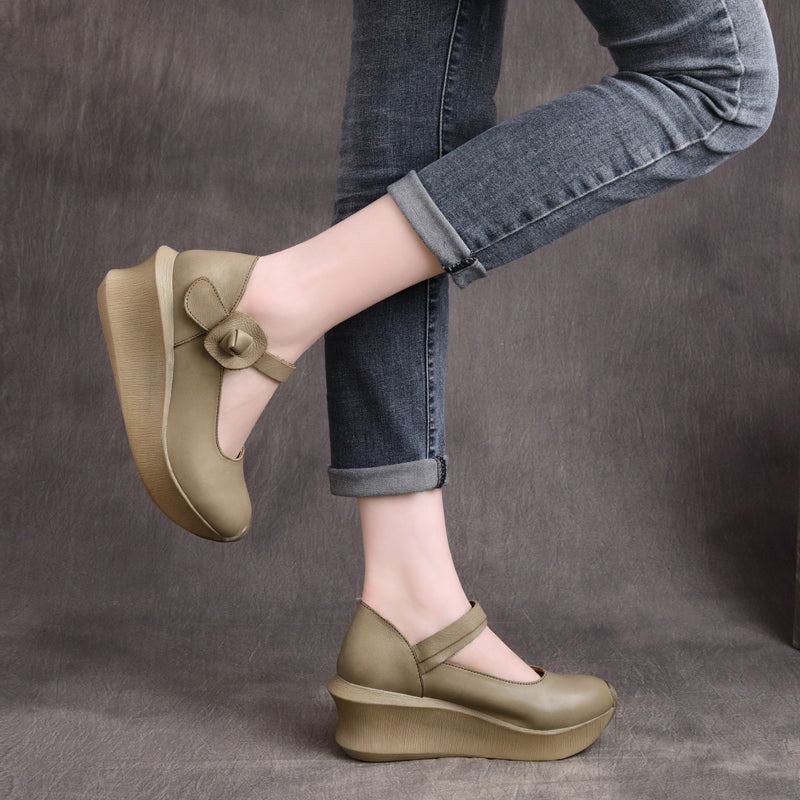 Dam Spring Summer Platform Retro Leather Loafers