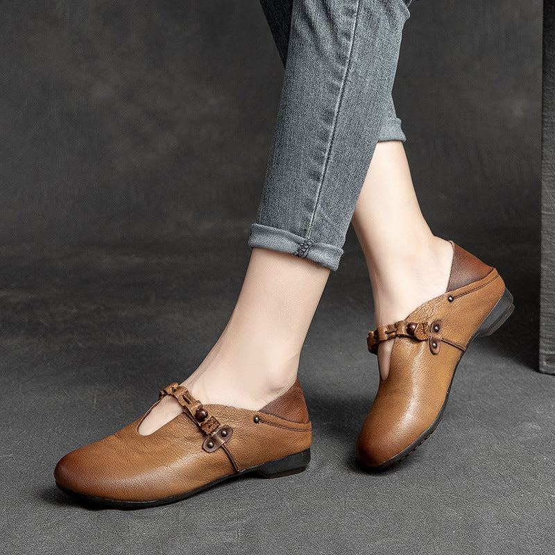 Dam Vår Sommar Mjuka Leather Casual Loafers