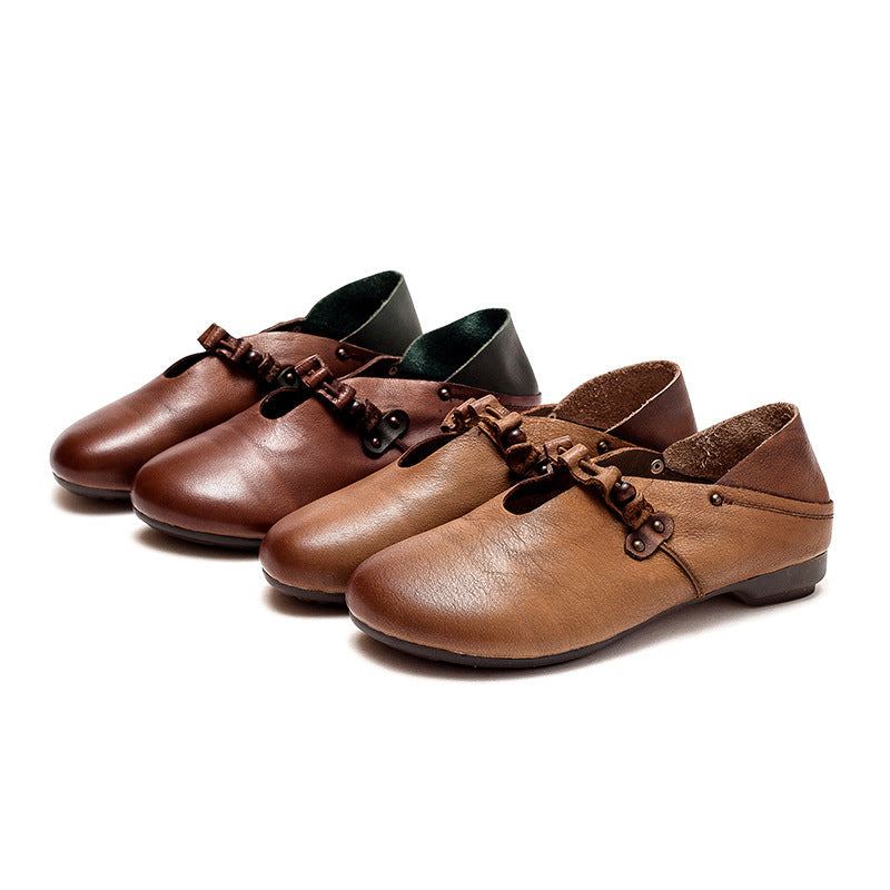 Dam Vår Sommar Mjuka Leather Casual Loafers