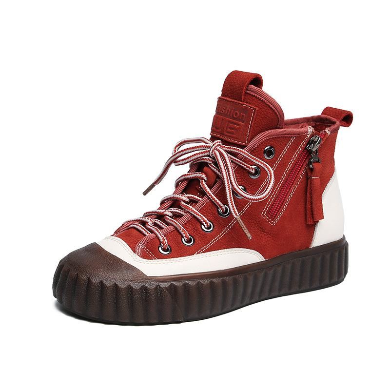 Höst Vinter Retro Stitch Platform Casual Skor