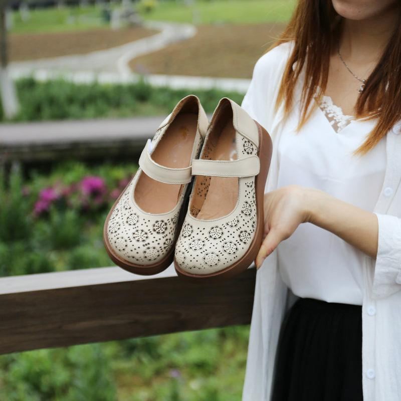 Hollow Summer Handmade Wedges Fritidsskor