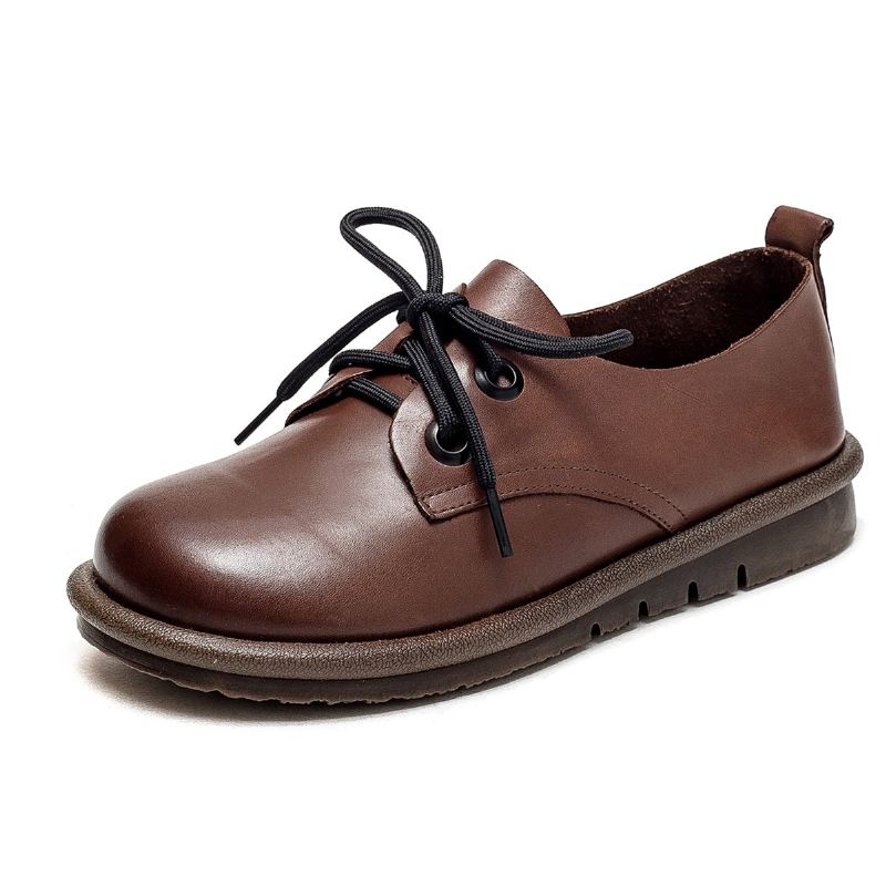 Kvinnor Läder Handgjorda Våren Casual Loafers